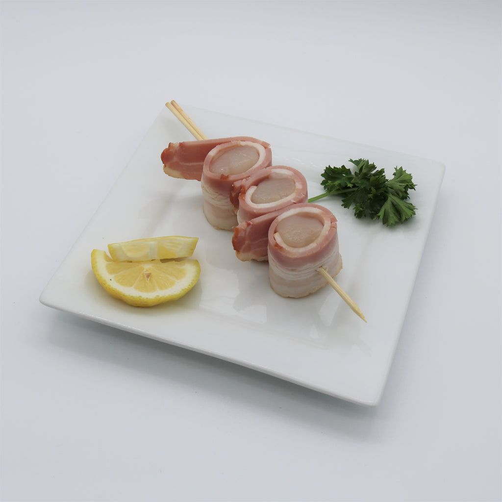 Freshly Made Bacon Wrapped Scallop Skewers (Per Piece)