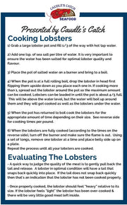 Lobster Live Canadian Atlantic "Selects" (2.15 lb avg @ $19.99/lb)