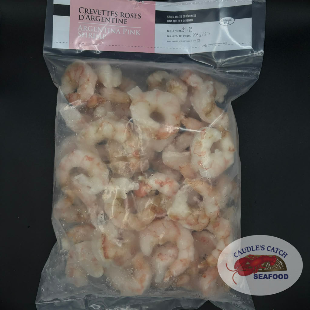 Wild-Caught Raw Argentine Red Shrimp (Shell-Off, Deveined 21-25ct) 908g