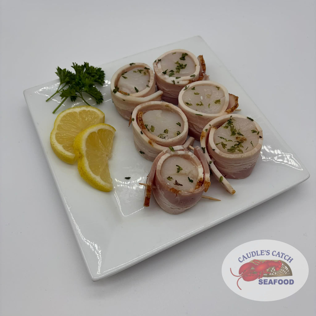 Freshly Made Large Bacon Wrapped Scallops (Per Piece)