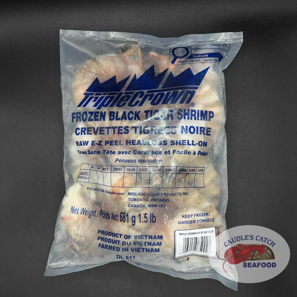 Raw Black Tiger Shrimp (Shell-On & Deveined)