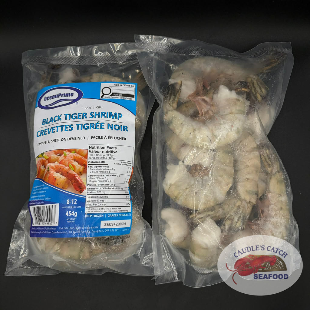 Raw Black Tiger Shrimp (Shell-On & Deveined)