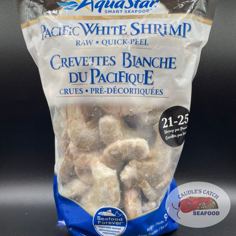 21-25 Raw White Pacific Shrimp (Shell-On & Deveined)