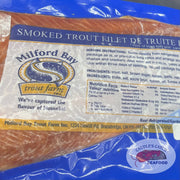 Milford Bay Smoked Trout Fillets (@ $29.99/lb)