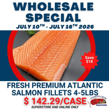 Wholesale Special: Fresh Premium Atlantic Salmon Fillets (4-5lb size)