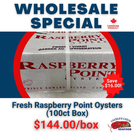 Wholesale Special: Fresh Raspberry Point Oyster (100ct Box)