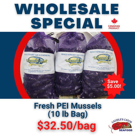 Wholesale Special: Fresh PEI Mussels (10 lb Bag)