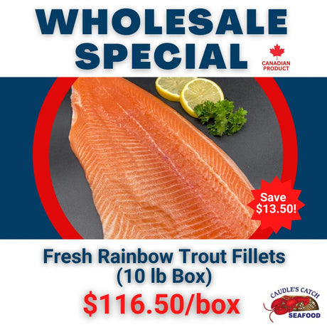 Wholesale Special: Fresh Rainbow Trout Fillets (10 lb Box)