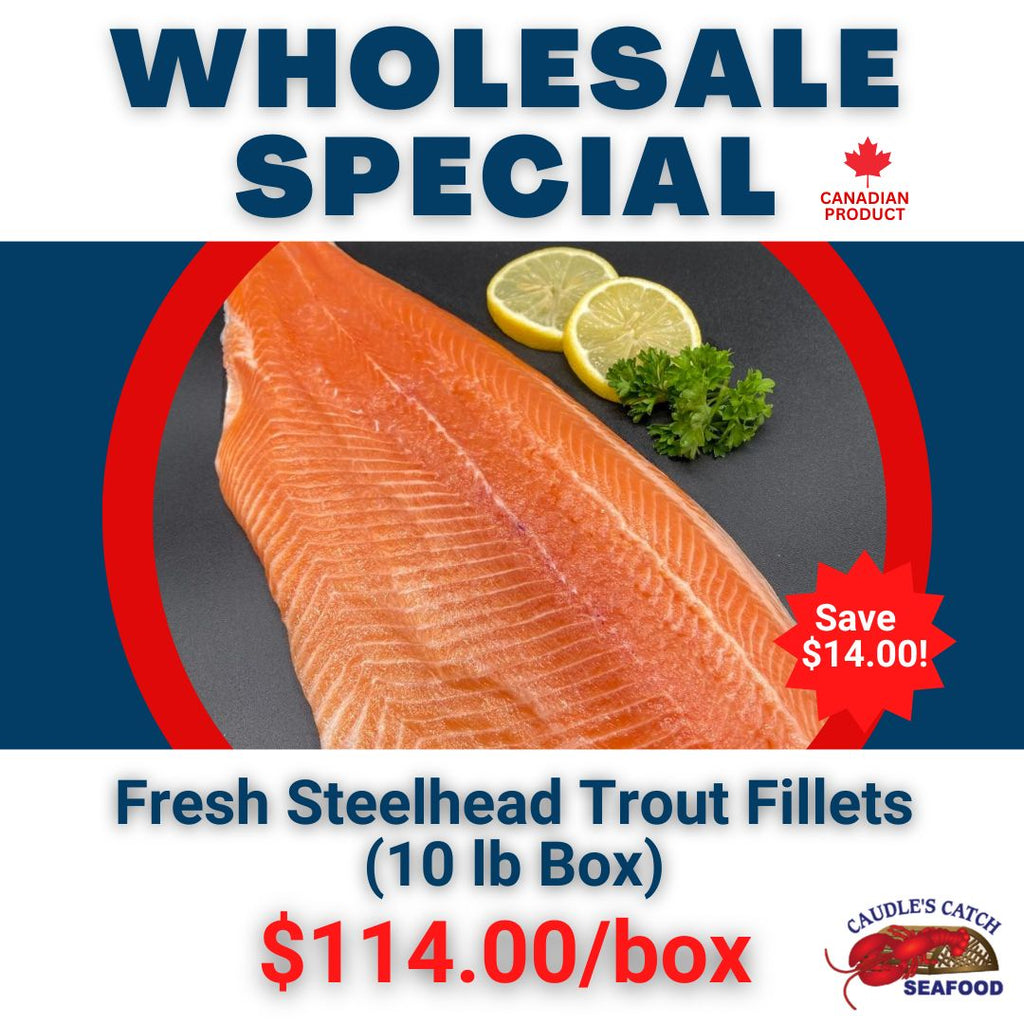 Wholesale Special: Fresh Steelhead Trout Fillets (10 lb Box)