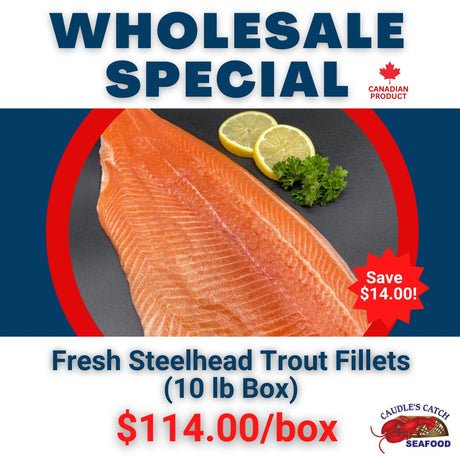 Wholesale Special: Fresh Steelhead Trout Fillets (10 lb Box)