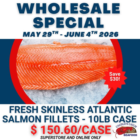Wholesale Special: Fresh Skinless Salmon Fillets (10lb Case)