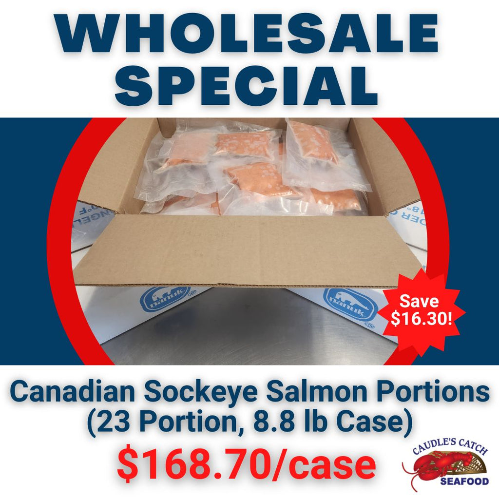 Wholesale Special:  Frozen Sockeye Salmon Portions (8.8lb Case)