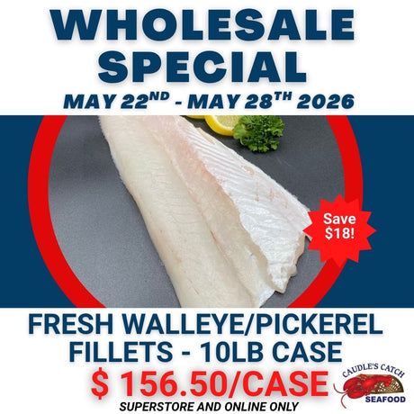 Wholesale Special: Fresh Walleye/Pickerel Fillets (10lb Case)