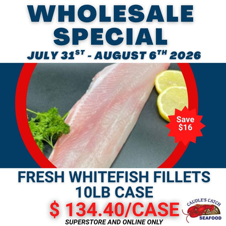 Wholesale Special: Fresh Whitefish Fillets - 10lb Case