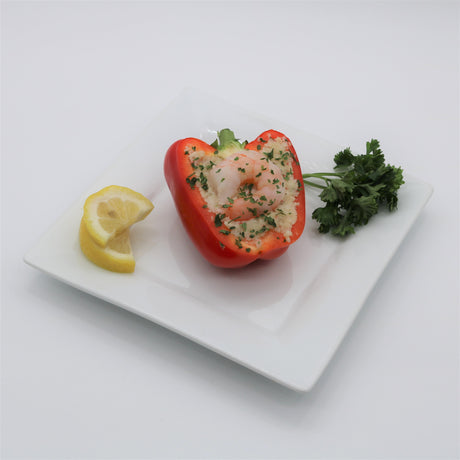Freshly Made Seafood Stuffed Red Bell Pepper